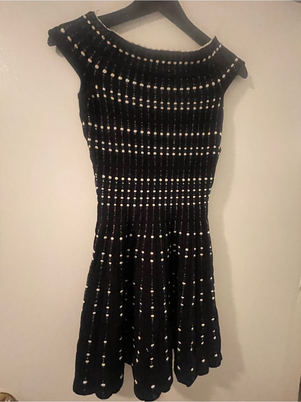 Black & White Scoop Neck Fit & Flare Dress